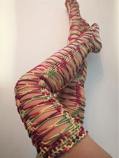 Crochet Stretch Leg Warmers, Fitted Thigh High Leg Warmers For Festivals, Stretch Leg Warmers For Festivals, Multicolor Stretch Thigh High Legwear, Multicolor Stretch Thigh High Stockings, Multicolor Stretch Thigh-high Stockings, Multicolor Stretch Thigh High Socks, Stretch Multicolor Thigh High Socks, Crochet Lingerie