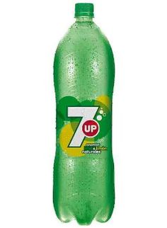 a bottle of 7 up lemonade water on a white background with the number seven in it