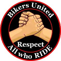 the logo for bikers united respect all who ride