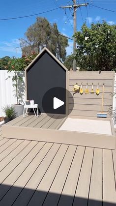 an outdoor play area is shown in this video demonstrating how to build a backyard playground