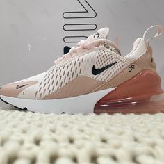 New Women's Nike Air Max 270 Light Soft Pink Wallpaper Nike, Nike 270, Trendy Shoes Sneakers, Preppy Shoes, All Nike Shoes, Pink Running Shoes, Cute Nike Shoes, Cute Nikes, Nike Leggings