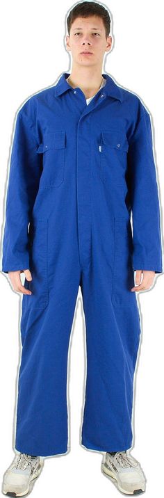 Solid Workwear Overalls With Side Pockets, Blue Shortalls With Pockets, Blue Cotton Jumpsuits With Side Pockets, Blue Workwear Shortalls With Pockets, Blue Overalls With Pockets, Blue Utility Jumpsuits And Rompers With Side Pockets, Blue Utility Jumpsuits With Side Pockets, Blue Overalls With Side Pockets For Work, Long Sleeve Blue Cotton Overalls