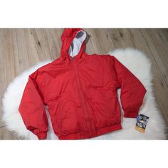 Please See Images And Title For Description. Thanks And Good Luck! Packable Rain Jacket, College Jackets, Orange Jacket, Color Block Jacket, Pullover Windbreaker, Sports Jacket, Red Jacket, Jacket Coat, Kids Jacket