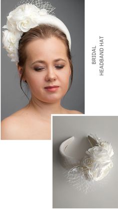 Padded halo headband inspired by wonderful Kate Middleton floral head piece is hand made and hand stitched. Bridal headband comes with birdcage veil is being placed at the back of the bridal flower crown or whithout. Bridal hairband has been covered in a high quality Italian crepe. Wedding guest fascinator hairband is trimmed with intone flowers and leaves covering the right ear side of the bridal headpiece. Flower crown will instantly elevate any outfit. Handmade Flower Headpiece For Wedding, White Fascinator Headband With Handmade Flowers, White Fascinator With Handmade Flowers, White Handmade Flowers Fascinator Headband, White Handmade Flower Headpieces For Wedding, White Wedding Headpieces With Handmade Flowers, Handmade Wedding Headband Fascinator, Cream Flower Headpieces For Weddings, Wedding Hair Accessories With Handmade Cream Flowers