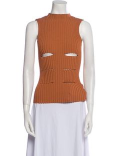 Dion Lee TopBrownCutout AccentSleeveless with Mock NeckDesigner Fit: Tops by Dion Lee typically fit true to size. Dion Lee, Sleeveless Crop Top, Vintage Holiday Dress, Coat Pant, Hat Shop, Casual Jeans, Sweater Accessories, Handbags On Sale, Jacket Tops