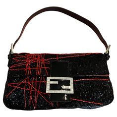 Limited Edition Fendi Beaded Baguette Rare Unworn Vintage Find! Black & Orange Beading Throughout Patent Leather Trim Swarovski Crystal Front Clasp Orange Satin Lining Hologram & Serial Number Inside Zippered Compartment * Fendi Silver Hardware * Adjustable Strap Height: 6" Width: 2" Length: 11" Strap Drop: 9" Strap Length: 18" * With Dust Cover Incredibly Rare, Every Attention to Detail and Impossible to find Unworn Fendi Beaded Baguette, Fendi Baguette Vintage, Vintage Fendi Baguette, Sequins Top Outfit, Fendi Baguette Bag, Silver Outfits, Fashion 2000s, Fendi Bag, Sequin Bag