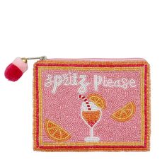 la-chic-designs-spritz-please-beaded-coin-pouch Beaded Embroidery Bag, Beaded Embroidery Designs, Beaded Embroidery Patterns, Bead Embroidery Patterns Beadwork Design, Beadwork Embroidery Patterns, Clothing Pattern Design, Beaded Pouch, Hand Beaded Embroidery, Diy Bead Embroidery