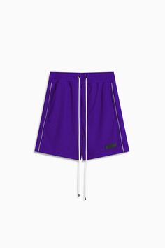 Relaxed fit mesh b-ball shorts, featuring 3m piping along the side. Elastic waist with natural waxed draw cord, two zip pockets on the front and back. Constructed from lightweight, breathable polyester. Great for both on and off the court. Fits true to size. Take your normal size.