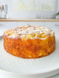 a cake sitting on top of a white plate