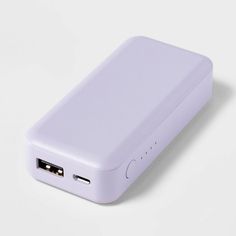 an external power bank is shown on a white surface