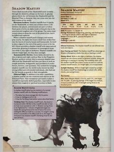 an article in the magazine about shadow master, featuring a black dog with long legs