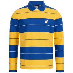 Size Medium - Puma X The Hundreds Rugby Polo Shirt - Olympian Blue Yellow Sporty Cotton Polo Shirt, Yellow Cotton Sporty Polo Shirt, Yellow Long Sleeve Cotton Polo Shirt, Puma Blue, Puma Shirts, Puma Sport, Grey Polo Shirt, Rugby Polo, Polo Shirt White