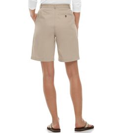 Women's Wrinkle-Free Bayside Shorts, Original Fit Hidden Comfort Waist 9" Bermuda Bottoms With Built-in Shorts For Daywear, Classic Bermuda Shorts With Built-in Shorts, Casual Solid Bermuda Shorts With Built-in Shorts, Casual Solid Bermuda Shorts, Solid Knee-length Shorts For Spring, Solid Bermuda Shorts With Built-in Shorts, Stretch Knee-length Bermuda Shorts For Spring, Casual Knee-length Bermuda Shorts With Built-in Shorts, Casual Solid Knee-length Bermuda Shorts