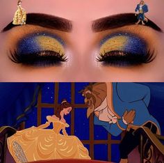 Belle Makeup Looks, Beauty And The Beast Crafts, Beauty And The Beast Quince, Disney Eye Makeup, Belle Makeup, Disney Princess Makeup, Quinceanera Makeup