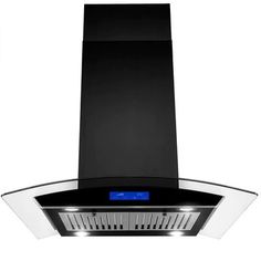 an image of a black stove top hood