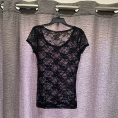 Zenana Outfitters Sheer Blouse. New With Tags. Black Lace Crew Neck Top, Black Lace Top With Short Sleeves, Black Lace Short Sleeve Tops, Crew Neck Lace Tops For Night Out, Casual Black Lace Blouse, Casual Black Stretch Lace Top, Black Stretch Lace Top Casual, Lace Top Short Sleeve For Night Out, Casual Lace Blouse For Night Out