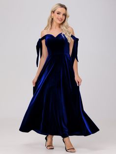 Dark_Navy Royal Blue Bridesmaid Dresses, Dark Navy Bridesmaid Dresses, Velvet Bridesmaid Dresses, Illusion Neckline, Velvet Material, Sheer Dress, Gorgeous Gowns, Velvet Dress, Ankle Length