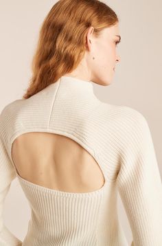 Backless Sweater, Feminine Wardrobe, Neck Jewelry, Exaggerated Sleeves, Neck Jewellery, Wool Turtleneck, Rebecca Taylor, Baby Cold, Mock Neck Sweater