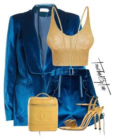 Blue And Gold Outfit Ideas, Blue And Gold Clothes, Gold Outfit Ideas, Gold Clothes, Gold Outfit, Blazer Blue, Clothes Outfit, Fancy Outfits