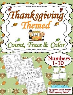 the thanksgiving themed counting and color book