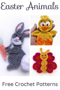 crochet patterns for easter bunny, chicken, and other animal amigurts