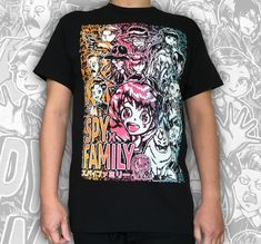 Spy X Family Anime Fanart - Hand Screen Printed T-Shirt  Our illustrator designed and drew the artwork for this T-Shirt design.  This T-Shirt is dedicated to the amazing anime and manga series Spy x Family.  The 2-layer screenprint is hand-printed in London with high quality, durable and vibrant inks. Colours: Yellow - Neon Pink - Mint Green  Please note as they are hand printed each T-Shirt is unique and the colorings and markings of each print will vary slightly.  Tee Material: 100% pre-shrunk Anime Graphic Print T-shirt For Fan Gatherings, Anime Screen Print T-shirt For Fan Conventions, Pop Culture Anime Print T-shirt For Fan Gatherings, Anime Print T-shirt For Fan Conventions, Anime Style T-shirt With Graphic Design For Fans, Anime Style T-shirt With Anime Print For Fan Gatherings, Anime Style T-shirt With Screen Print For Fans, Anime Print T-shirt For Fans, Anime Style T-shirt With Front Print For Fan Conventions