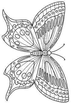 a butterfly coloring page for adults