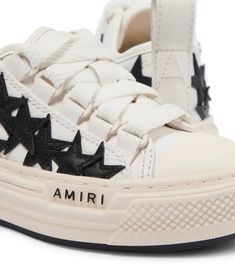 Amiri Kids - Embroidered sneakers | Mytheresa Sneakers Mytheresa, Embroidered Sneakers, Cotton Sweatpants, Kids Logo, Kids Prints, Kid Shoes, Top Sneakers, Dust Bag, Lace Up