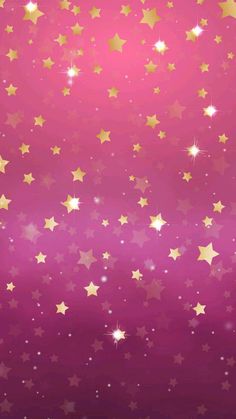 a pink background with gold stars on it