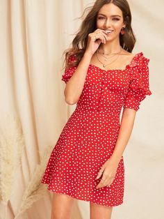 Summer is the time to go for vacations. Revamp your vacation wardrobe with this Sweetheart Neck Ruffle Trim Polka Dot Dress from Shein. You can use Shein coupon code 'Sayantiq2' to get 10% off. Valid till 30 June 2019. After 30th June 2019 use code 'Sayantiq3' to get 10% off. Discount valid on purchases of Rs. 2000 and above. Polka Dot Dress Summer, A Line Mini Dress, Smocked Dresses, Bright Fashion, Shein Dress, Line Dress, Neck Ruffle, Sweetheart Neck, Casual Summer Dresses