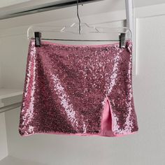 Nwot! Sparkly Pink Mini Skirt, Sequence Skirts, Pink Glitter Skirt, Pink Sequin Skirt, Sequence Skirt, Glitter Skirt, Sequined Skirt, Glitters Skirt, Pink Mini Skirt