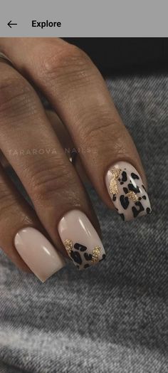 Classy Leopard Nails, Simple Leopard Nails, Penticure Ideas, Nude Leopard Print Nails, Blonde Tortoise Nails, Black Leopard Nail Designs, Subtle Black Nails, Shania Twain Nails, Leopard Tip Nails