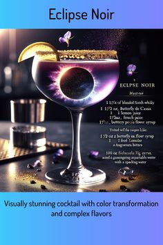 an advertisement for eclipse noir cocktail