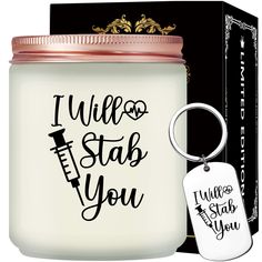 i will stab you candle and keychain gift set