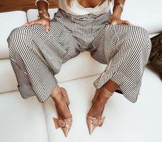 m File Dior Outfit, Pantalon Large, Rachel Zoe, Mode Inspiration, Instagram Foto, Striped Pants, Primavera Estate