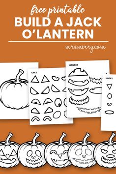 free printable halloween coloring pages with pumpkins and jack o'lantern faces on them