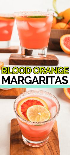 blood orange margaritas are served in coupe glasses