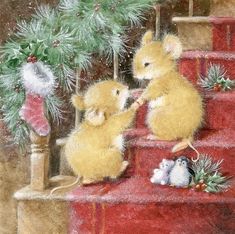 Hazel Lincoln, Kitty Christmas, Hello Kitty Christmas, Art Winter, Christmas Mouse, Noel Christmas