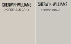 two different shades of gray paint with the words shern - williams and sherfwin - williams