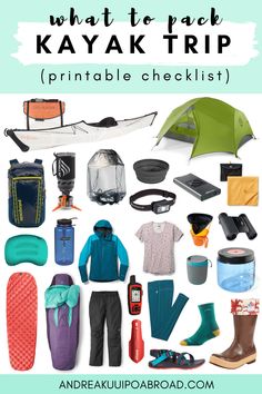 what to pack for kayak trip printable checklist