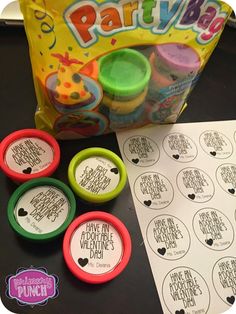 the party bag is filled with cupcakes and stickers to make it look like they