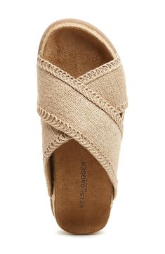 Slip into vacation mode whenever you're in this beautifully woven sandal set atop a cushy platform sole. 3/4" platform Cushioned footbed Textile upper/leather lining/rubber sole Imported Vacation Shoes, Trendy Sandals, Sandal Platform, Footbed Sandals, Walk This Way, Vacation Mode, Leather Diy, Slide Sandals, Black Sandals