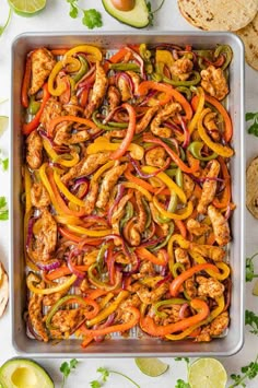 chicken fajita casserole with peppers and onions