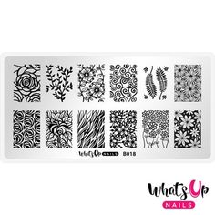 You will receive (1) Whats Up Nails  B018 Fields of Flowers Metal Stamping Plate. Stamper and scraper not included. Create floral nails with this stamping plate that has 12 different flowers and leaves designs to choose from and create your own manicure. Materials: Stainless-steel plate; white plastic backing Plate size: 2 3/8in (60mm) x 4 3/4in (120mm). Deep etching of plate images is perfect for both beginners and professional experienced nail artists to create beautiful DIY stamp designs at h Flower Stamping, Stamping Nail Polish, Fields Of Flowers, Up Nails, Clean Plates, Floral Mosaic, Floral Nail Art, Nail Stamping Plates, Diy Stamp