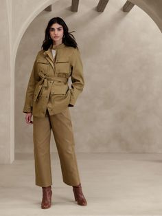 Lorainne Utility Jacket | Banana Republic Field Jacket Outfit, Utility Jacket Outfit, Fashion Trend Forecast, British Khaki, Jacket Outfit, Women's Jackets, Trend Forecasting, Field Jacket, Jacket Design