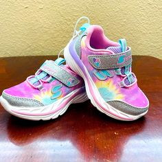 New With Tags! Toddler Girls' S Sport By Skechers Abie Tie-Dye Performance Sneakers Size 5 Pink Slip-on Sneakers For Playtime, Cute Purple Sneakers For School, Purple Low-top Sneakers For Playtime, Skechers Shoes, Pink Purple, Kids Shoes, Toddler Girl, Kids Shop, Shoes Sneakers