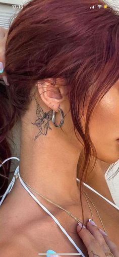 Under Eye Tattoo, Behind Ear Tattoos, Face Tattoos For Women, Side Neck Tattoo, Scorpio Tattoo, Neck Tattoos Women, Beautiful Flower Tattoos, Back Of Shoulder Tattoo, Spine Tattoos For Women