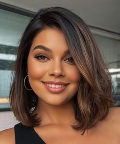 32 Chubby Face Medium Length Haircuts in 2024 Sleek Lob, Asymmetrical Pixie Haircut, Fat Face Haircuts, Curly Shag Haircut, Plus Size Hairstyles, The Perfect Haircut, Deep Side Part, Chubby Face, Medium Length Haircuts