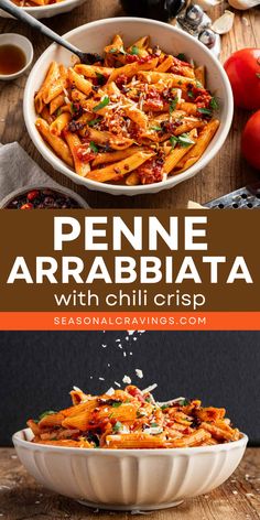 Indulge in Penne Arrabbiata with Chili Crisp for a delicious Italian meal! This hearty dinner recipe uses few ingredients and is a yummy comfort food. Serve with red wine, crusty bread, a simple green salad, and plenty of grated cheese. Enjoy every bite! Food Dinners, Chili Crisp, Homemade Pasta Recipe, Pesto Pasta Recipes, Creamy Pasta Recipes, Pasta Party, Hearty Dinner Recipes, Vegetarian Pasta Recipes