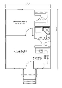 the floor plan for a two bedroom apartment with an attached kitchen and living room area